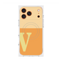 プレミアムスクエアケース with MagSafe［ オリジナル - initial two tone - V orange ］