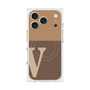 プレミアムスクエアケース with MagSafe［ オリジナル - initial two tone - V brown ］