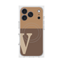 プレミアムスクエアケース with MagSafe［ オリジナル - initial two tone - V brown ］