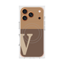 プレミアムスクエアケース with MagSafe［ オリジナル - initial two tone - V brown ］
