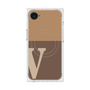 プレミアムスクエアケース with MagSafe［ オリジナル - initial two tone - V brown ］