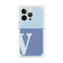 プレミアムスクエアケース with MagSafe［ オリジナル - initial two tone - V blue ］