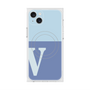 プレミアムスクエアケース with MagSafe［ オリジナル - initial two tone - V blue ］