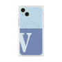 プレミアムスクエアケース with MagSafe［ オリジナル - initial two tone - V blue ］
