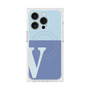 プレミアムスクエアケース with MagSafe［ オリジナル - initial two tone - V blue ］