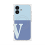 プレミアムスクエアケース with MagSafe［ オリジナル - initial two tone - V blue ］