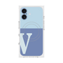 プレミアムスクエアケース with MagSafe［ オリジナル - initial two tone - V blue ］