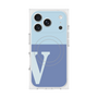 プレミアムスクエアケース with MagSafe［ オリジナル - initial two tone - V blue ］