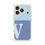 プレミアムスクエアケース with MagSafe［ オリジナル - initial two tone - V blue ］