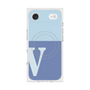 プレミアムスクエアケース with MagSafe［ オリジナル - initial two tone - V blue ］