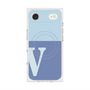 プレミアムスクエアケース with MagSafe［ オリジナル - initial two tone - V blue ］