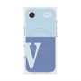 プレミアムスクエアケース with MagSafe［ オリジナル - initial two tone - V blue ］