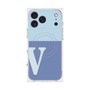 プレミアムスクエアケース with MagSafe［ オリジナル - initial two tone - V blue ］