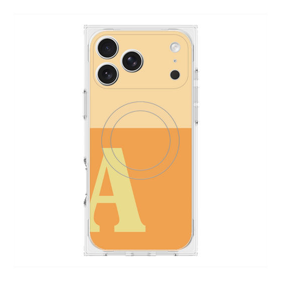 プレミアムスクエアケース with MagSafe［ オリジナル - initial two tone - A orange ］