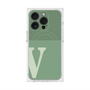 プレミアムスクエアケース with MagSafe［ オリジナル - initial two tone - V green ］