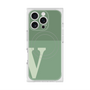 プレミアムスクエアケース with MagSafe［ オリジナル - initial two tone - V green ］