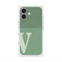 プレミアムスクエアケース with MagSafe［ オリジナル - initial two tone - V green ］