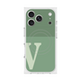 プレミアムスクエアケース with MagSafe［ オリジナル - initial two tone - V green ］