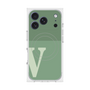 プレミアムスクエアケース with MagSafe［ オリジナル - initial two tone - V green ］