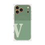 プレミアムスクエアケース with MagSafe［ オリジナル - initial two tone - V green ］