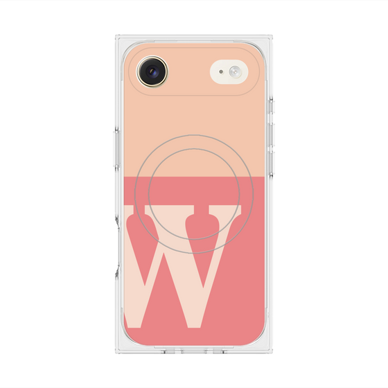 プレミアムスクエアケース with MagSafe［ オリジナル - initial two tone - W pink ］