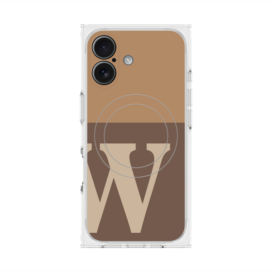 プレミアムスクエアケース with MagSafe［ オリジナル - initial two tone - W brown ］