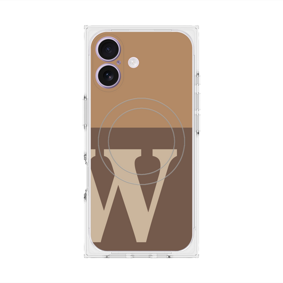 プレミアムスクエアケース with MagSafe［ オリジナル - initial two tone - W brown ］