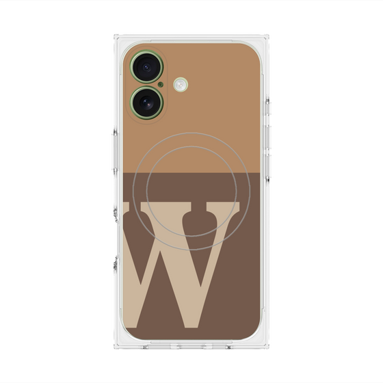 プレミアムスクエアケース with MagSafe［ オリジナル - initial two tone - W brown ］