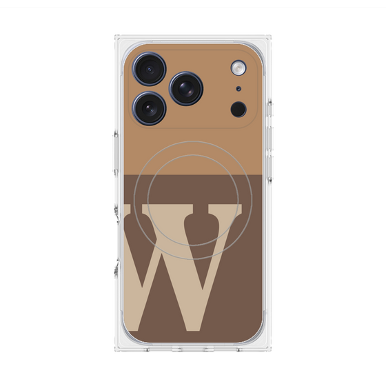 プレミアムスクエアケース with MagSafe［ オリジナル - initial two tone - W brown ］