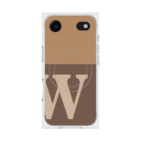 プレミアムスクエアケース with MagSafe［ オリジナル - initial two tone - W brown ］