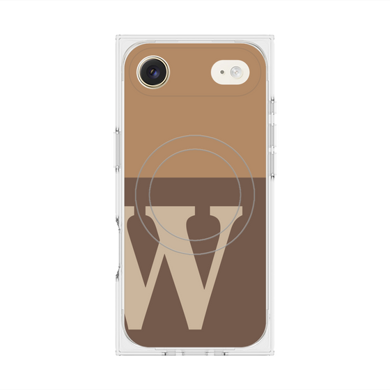 プレミアムスクエアケース with MagSafe［ オリジナル - initial two tone - W brown ］