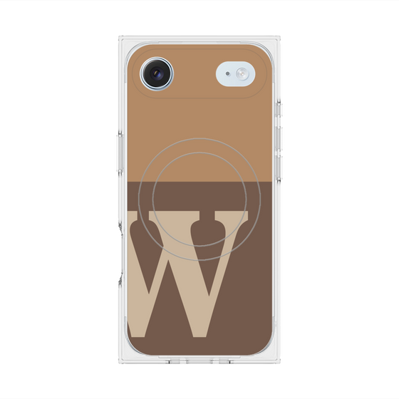 プレミアムスクエアケース with MagSafe［ オリジナル - initial two tone - W brown ］
