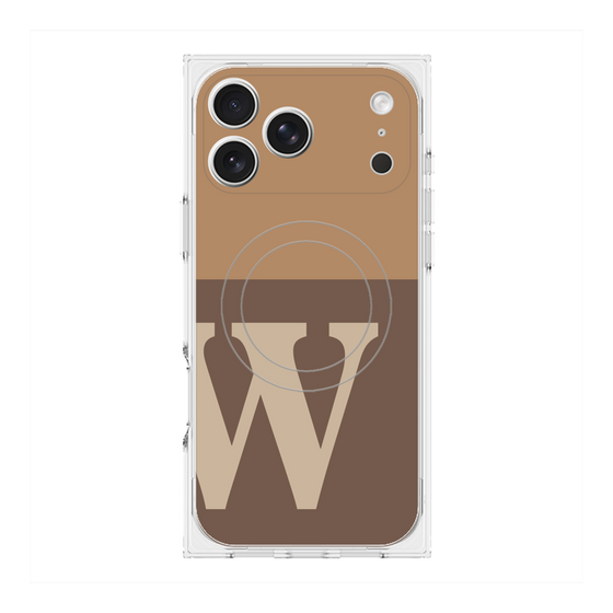 プレミアムスクエアケース with MagSafe［ オリジナル - initial two tone - W brown ］