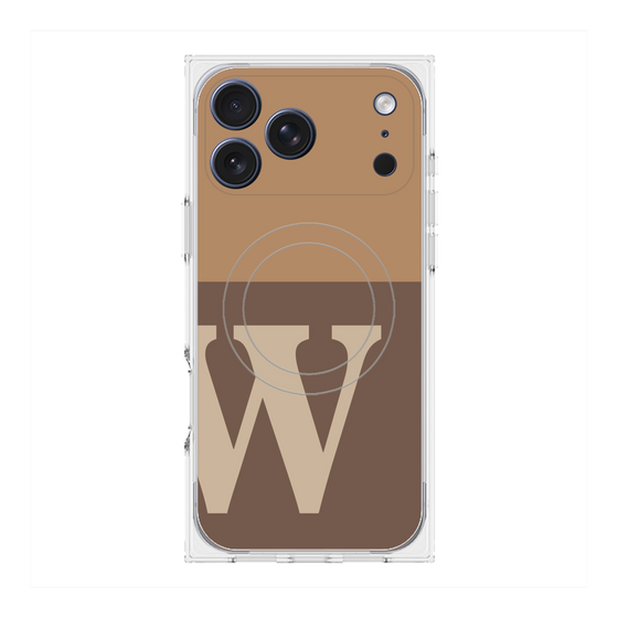 プレミアムスクエアケース with MagSafe［ オリジナル - initial two tone - W brown ］
