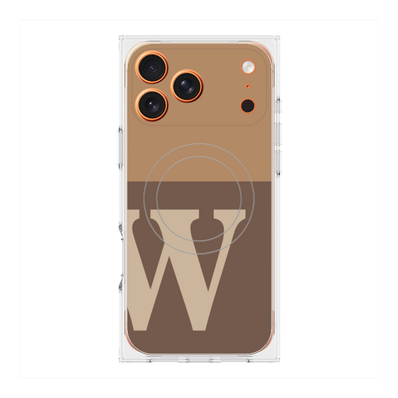 プレミアムスクエアケース with MagSafe［ オリジナル - initial two tone - W brown ］