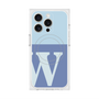 プレミアムスクエアケース with MagSafe［ オリジナル - initial two tone - W blue ］