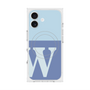 プレミアムスクエアケース with MagSafe［ オリジナル - initial two tone - W blue ］