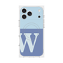 プレミアムスクエアケース with MagSafe［ オリジナル - initial two tone - W blue ］