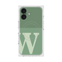 プレミアムスクエアケース with MagSafe［ オリジナル - initial two tone - W green ］