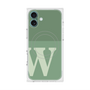 プレミアムスクエアケース with MagSafe［ オリジナル - initial two tone - W green ］
