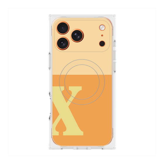 プレミアムスクエアケース with MagSafe［ オリジナル - initial two tone - X orange ］