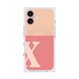 プレミアムスクエアケース with MagSafe［ オリジナル - initial two tone - X pink ］