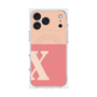 プレミアムスクエアケース with MagSafe［ オリジナル - initial two tone - X pink ］