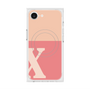 プレミアムスクエアケース with MagSafe［ オリジナル - initial two tone - X pink ］