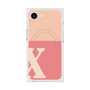 プレミアムスクエアケース with MagSafe［ オリジナル - initial two tone - X pink ］