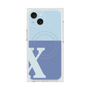 プレミアムスクエアケース with MagSafe［ オリジナル - initial two tone - X blue ］