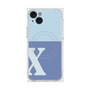 プレミアムスクエアケース with MagSafe［ オリジナル - initial two tone - X blue ］