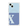 プレミアムスクエアケース with MagSafe［ オリジナル - initial two tone - X blue ］