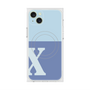 プレミアムスクエアケース with MagSafe［ オリジナル - initial two tone - X blue ］