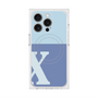 プレミアムスクエアケース with MagSafe［ オリジナル - initial two tone - X blue ］